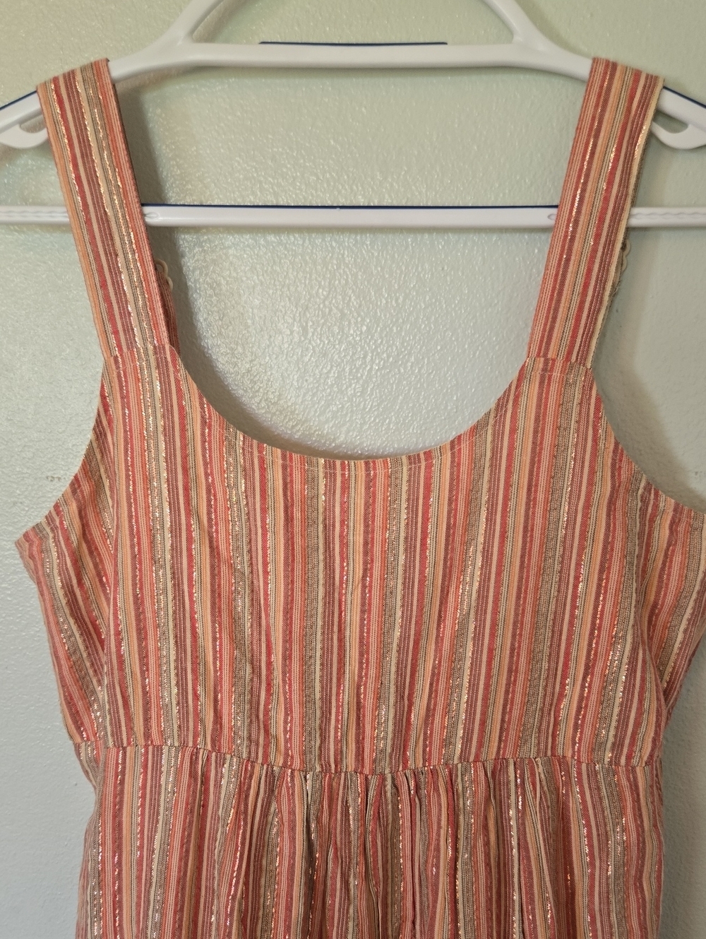 Linda Anderson | Rose Striped Multicolored Tiered Smocked Sun Dress Size Medium - Picture 5 of 13